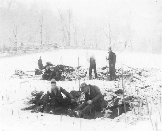 Winter excavations at the Troutman site.